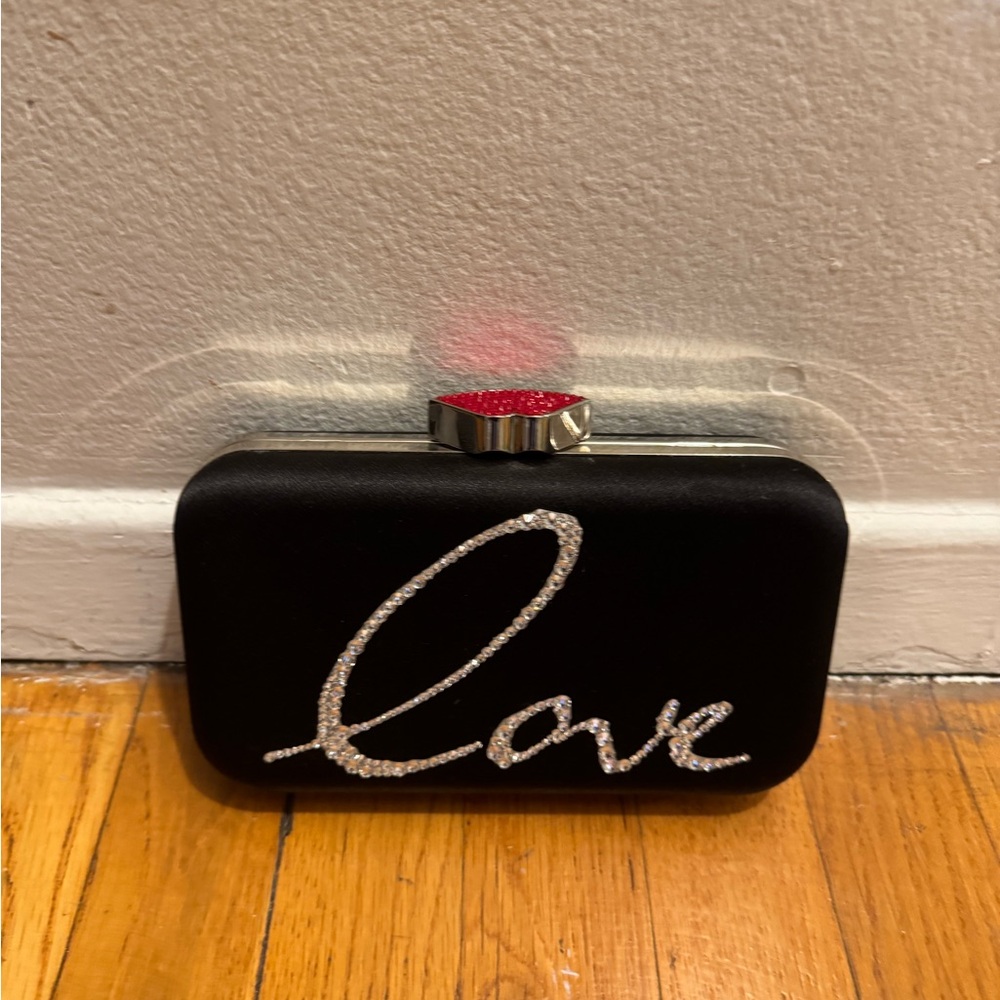 Ariel Taub Luxury Bridal Accessories Clutch with Rhinestone Love Design NWT